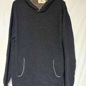 The Normal Brand Men's Navy Hoodie Sweater with Tan Trim